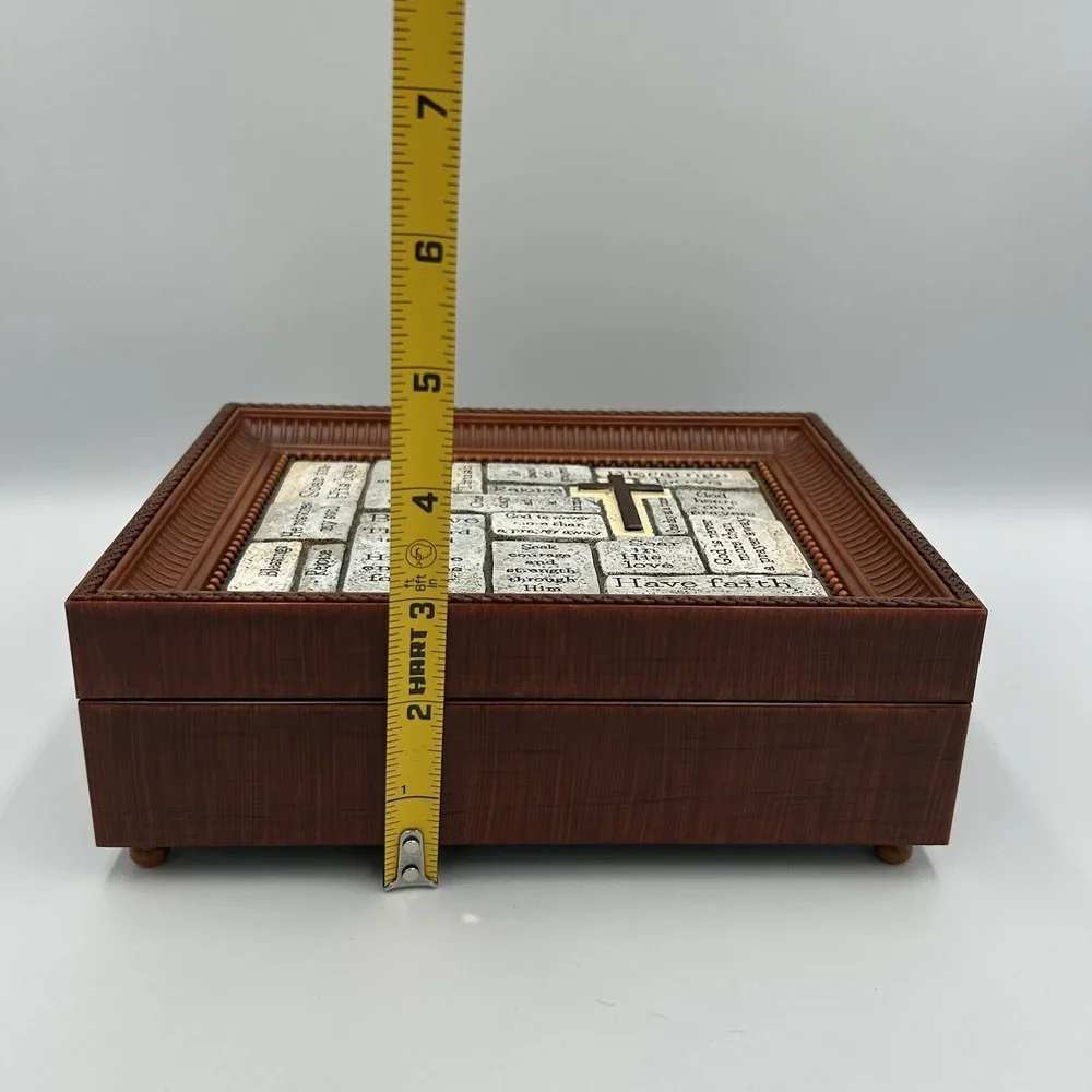Sankyo Wooden Inspirational Music Jewelry Box‎ Religious